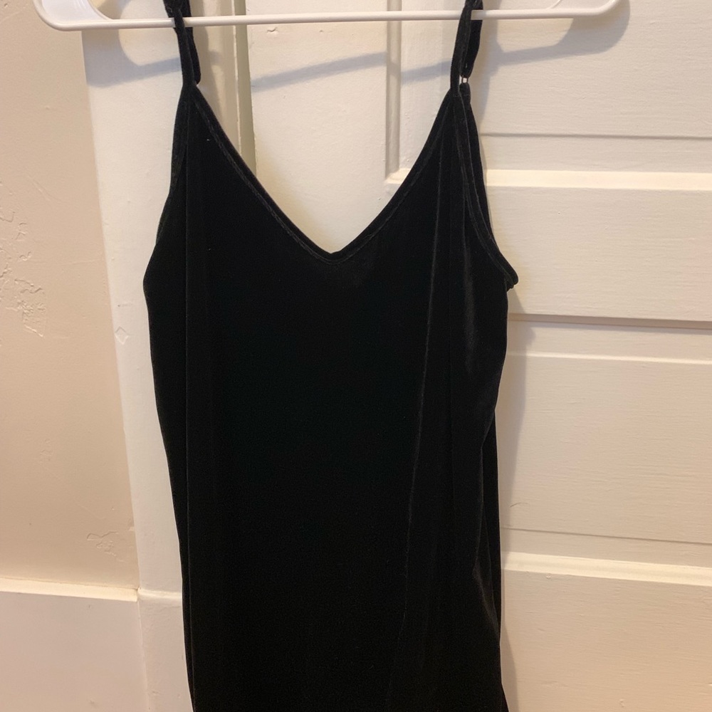 Black velvet short cocktail dress